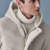 ABRAHAM Heavy double face wool long hooded coat