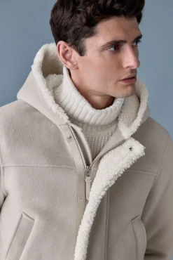 ABRAHAM Heavy double face wool long hooded coat