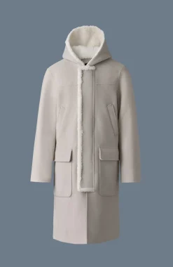 ABRAHAM Heavy double face wool long hooded coat