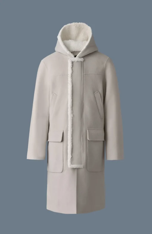 ABRAHAM Heavy double face wool long hooded coat