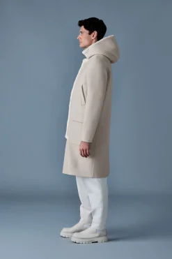 ABRAHAM Heavy double face wool long hooded coat