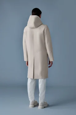 ABRAHAM Heavy double face wool long hooded coat
