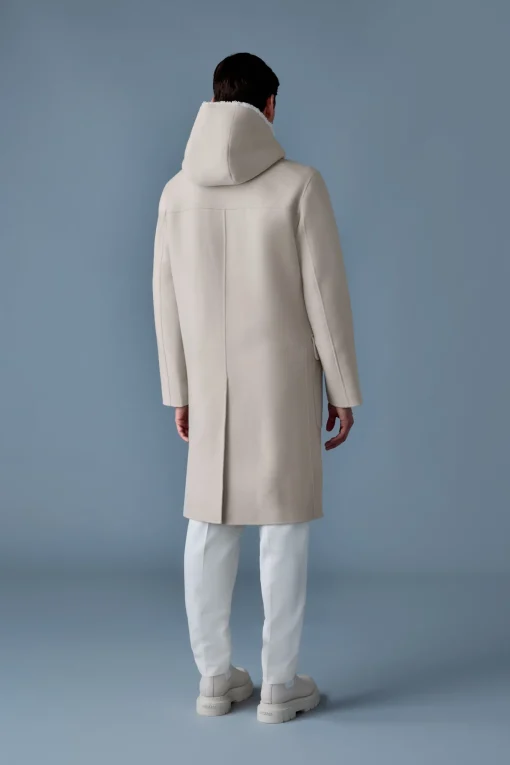 ABRAHAM Heavy double face wool long hooded coat