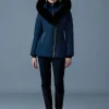 ADALI Down coat with blue fox fur Signature Mackage Collar