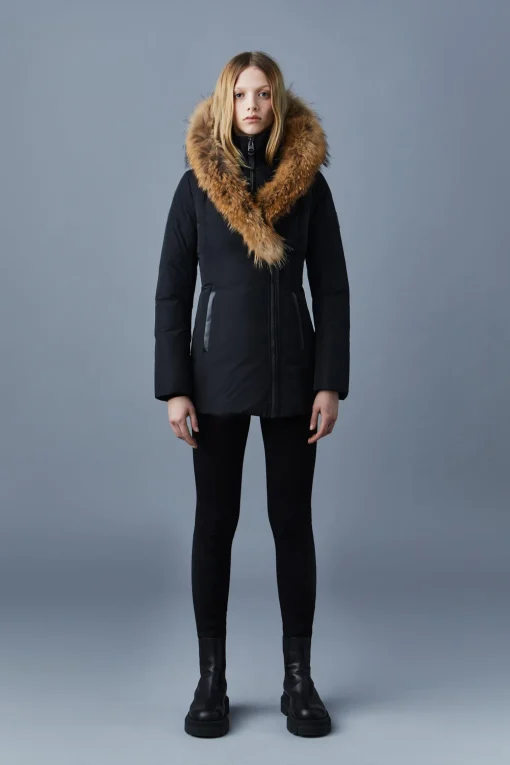 ADALI down coat with natural fur Signature Mackage Collar