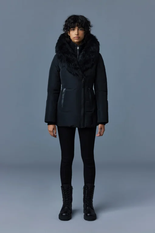 ADALI Down coat with sheepskin Signature Mackage Collar