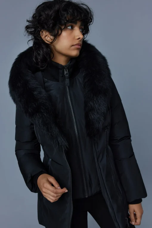 ADALI Down coat with sheepskin Signature Mackage Collar