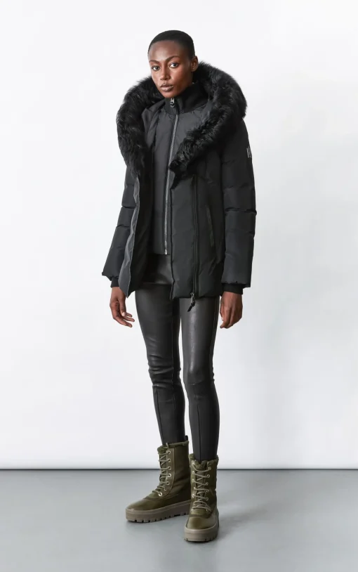 ADALI Down coat with sheepskin Signature Mackage Collar