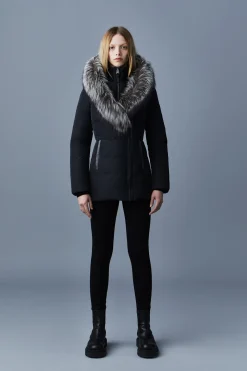 ADALI Down coat with silver fox fur Signature Mackage Collar