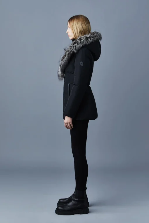 ADALI Down coat with silver fox fur Signature Mackage Collar