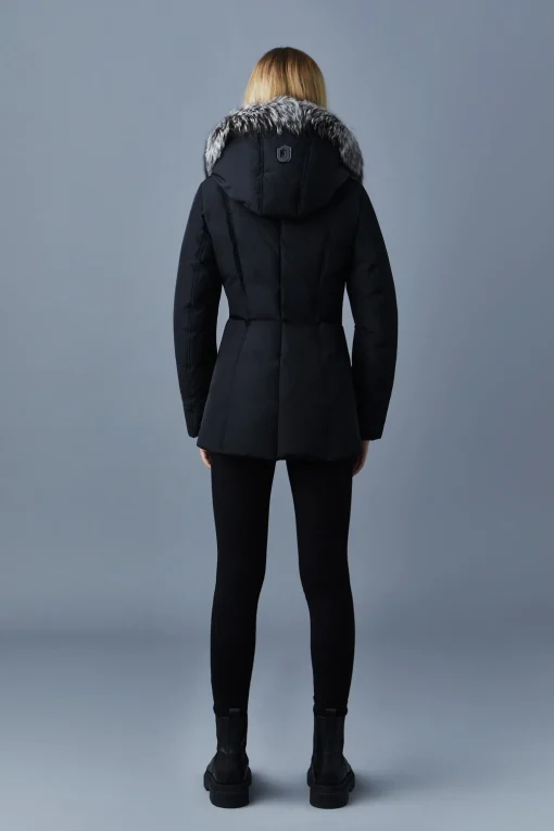 ADALI Down coat with silver fox fur Signature Mackage Collar