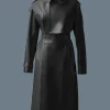 ADRIANA Calfskin trench coat with belt
