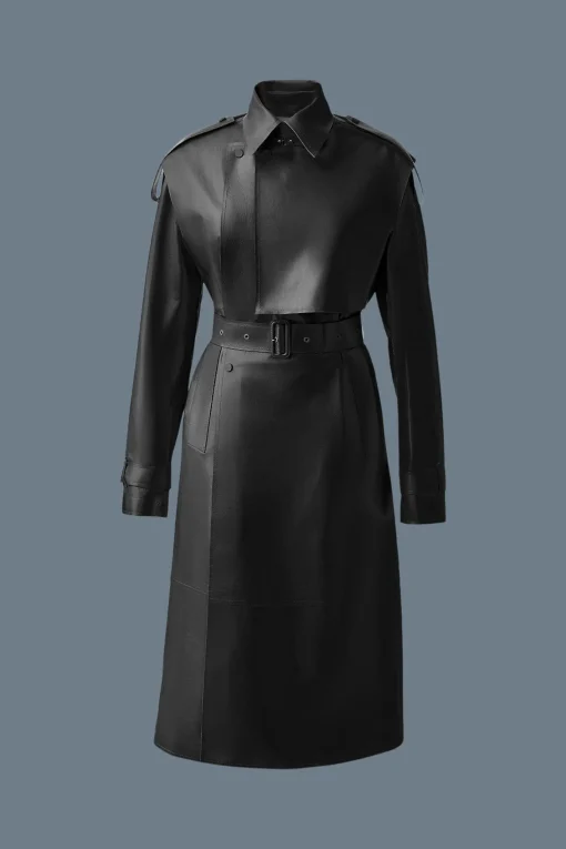 ADRIANA Calfskin trench coat with belt