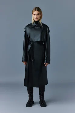 ADRIANA Calfskin trench coat with belt