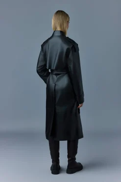 ADRIANA Calfskin trench coat with belt