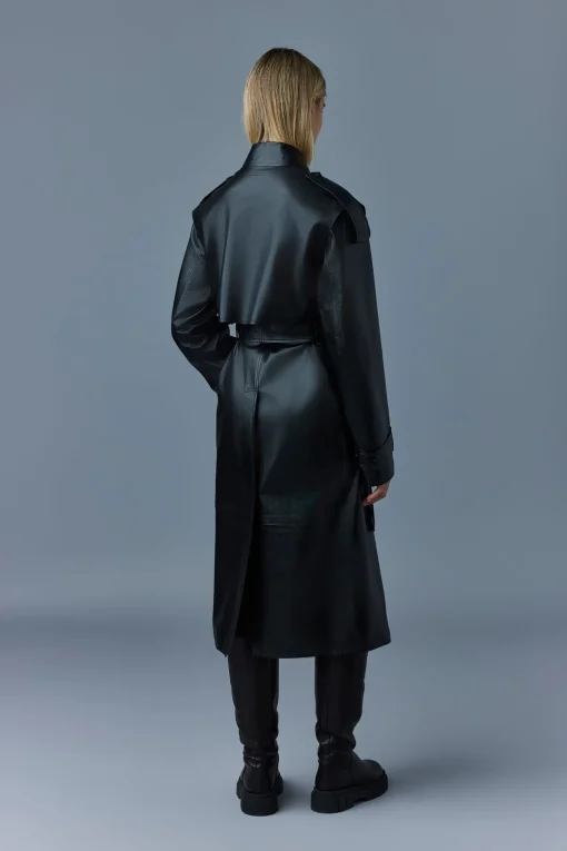 ADRIANA Calfskin trench coat with belt