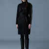 ALIZA Double-face wool stripe trench coat