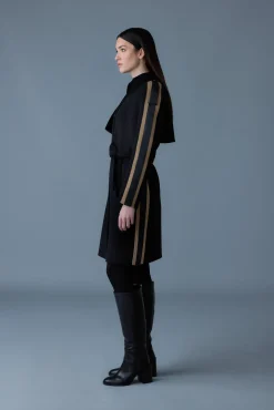 ALIZA Double-face wool stripe trench coat