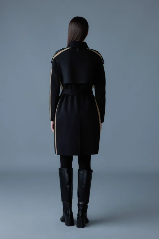 ALIZA Double-face wool stripe trench coat