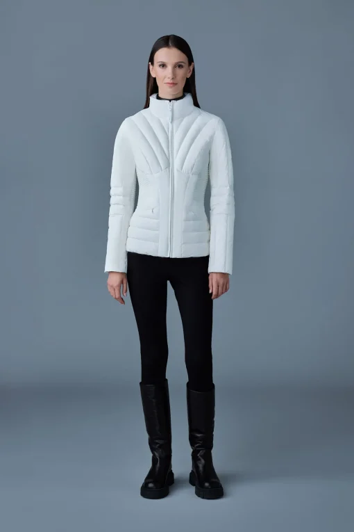 ALMA Smocked detail light down jacket