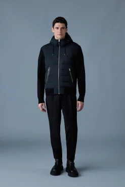 ANDREW Mixed-media light down jacket