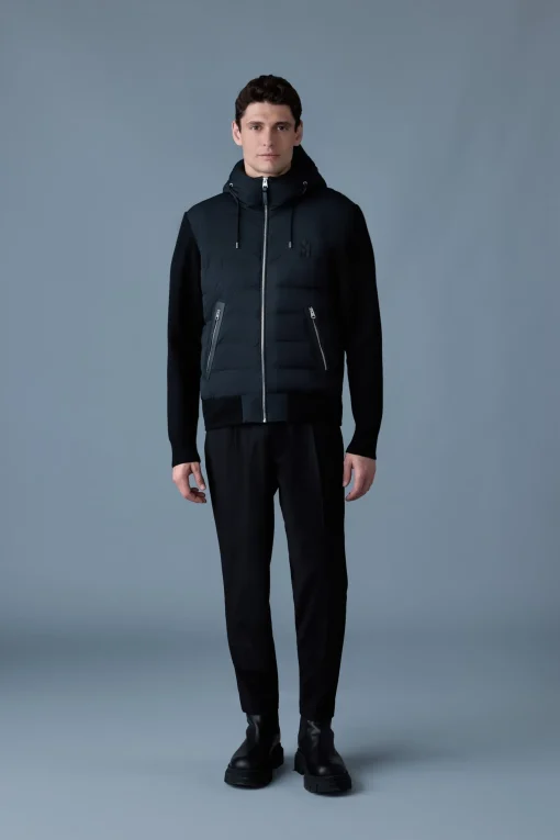 ANDREW Mixed-media light down jacket