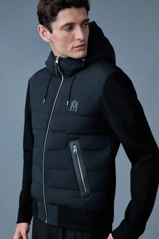 ANDREW Mixed-media light down jacket