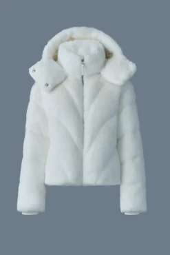 ANIK Brushed faux-fur down jacket