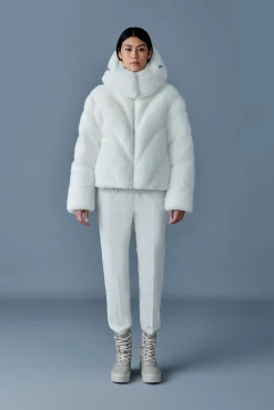 ANIK Brushed faux-fur down jacket