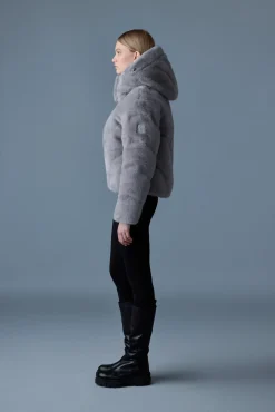 ANIK Brushed faux-fur down jacket