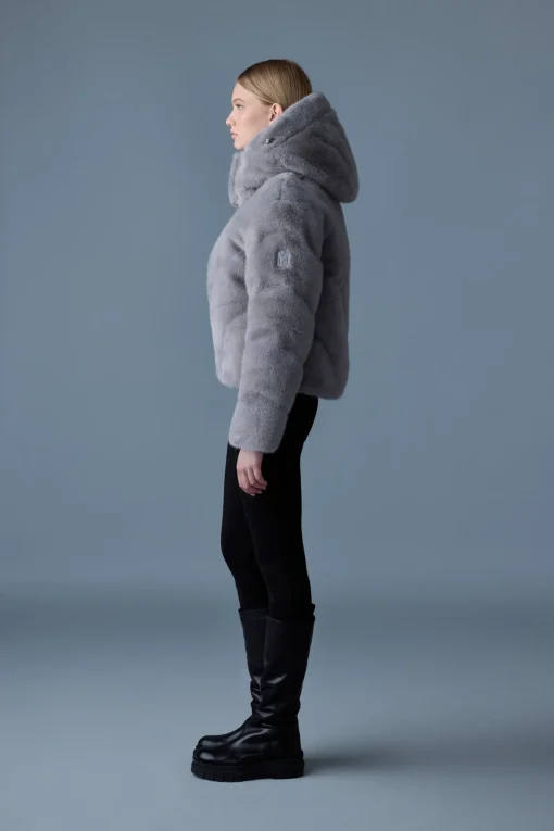 ANIK Brushed faux-fur down jacket