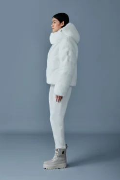 ANIK Brushed faux-fur down jacket