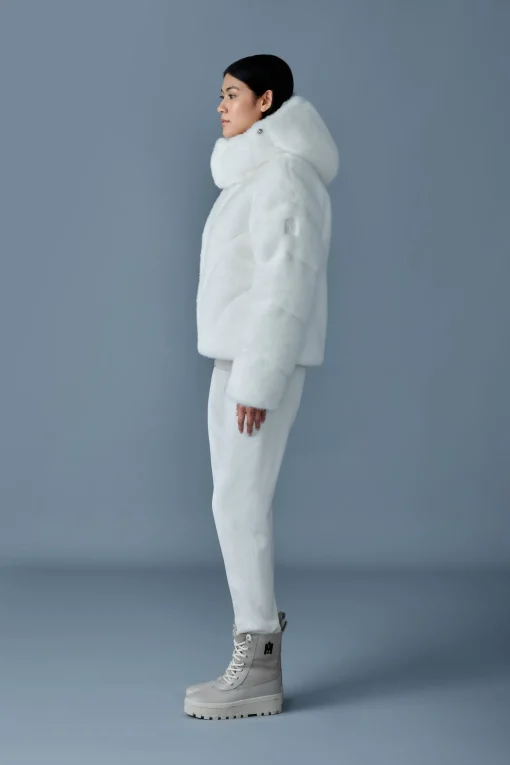 ANIK Brushed faux-fur down jacket