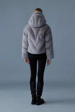 ANIK Brushed faux-fur down jacket