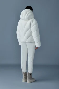 ANIK Brushed faux-fur down jacket