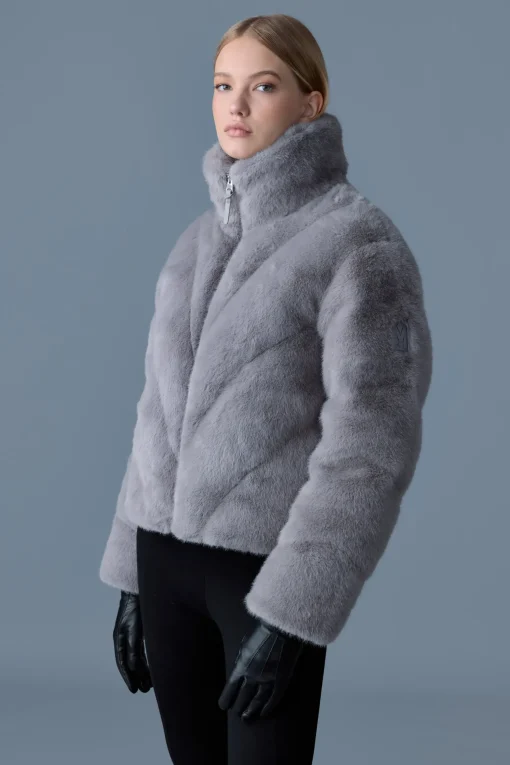 ANIK Brushed faux-fur down jacket