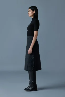 ANJA Vertical quilted down midi skirt
