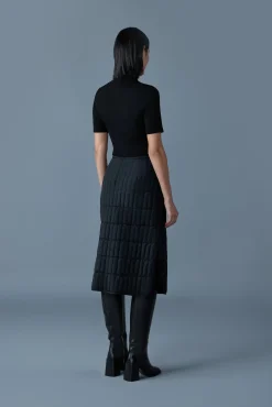 ANJA Vertical quilted down midi skirt