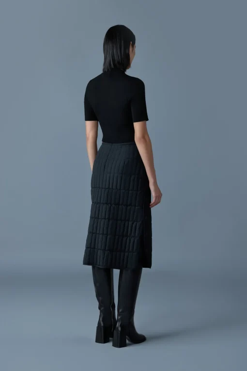 ANJA Vertical quilted down midi skirt