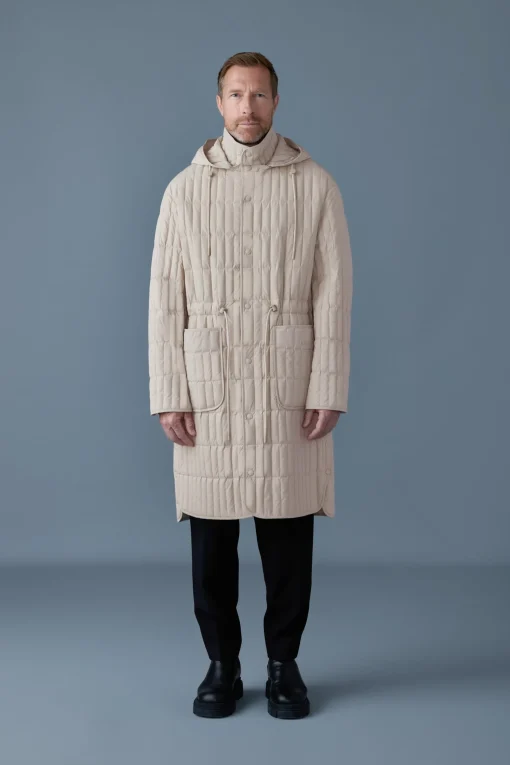 ASHER Light down vertical quilted coat