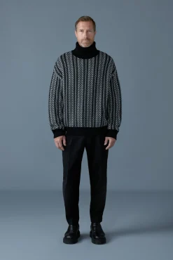 ASTOR-CK Jacquard chain-knit wool sweater