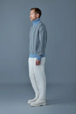 ASTOR-CK Jacquard chain-knit wool sweater