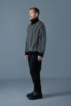 ASTOR-CK Jacquard chain-knit wool sweater