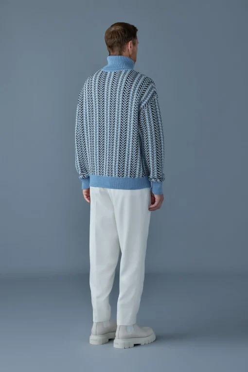ASTOR-CK Jacquard chain-knit wool sweater