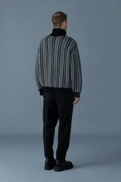 ASTOR-CK Jacquard chain-knit wool sweater