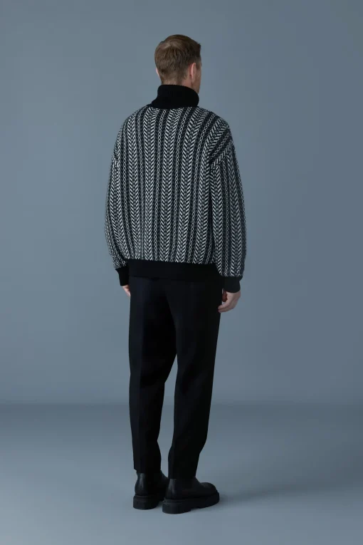 ASTOR-CK Jacquard chain-knit wool sweater
