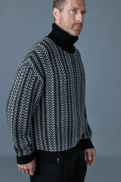 ASTOR-CK Jacquard chain-knit wool sweater