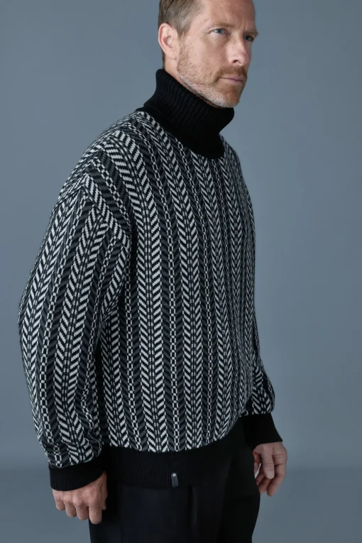 ASTOR-CK Jacquard chain-knit wool sweater