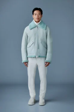 ATLAS-SH Shearling and leather aviator-style jacket