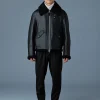 ATLAS-SH Shearling and leather aviator-style jacket